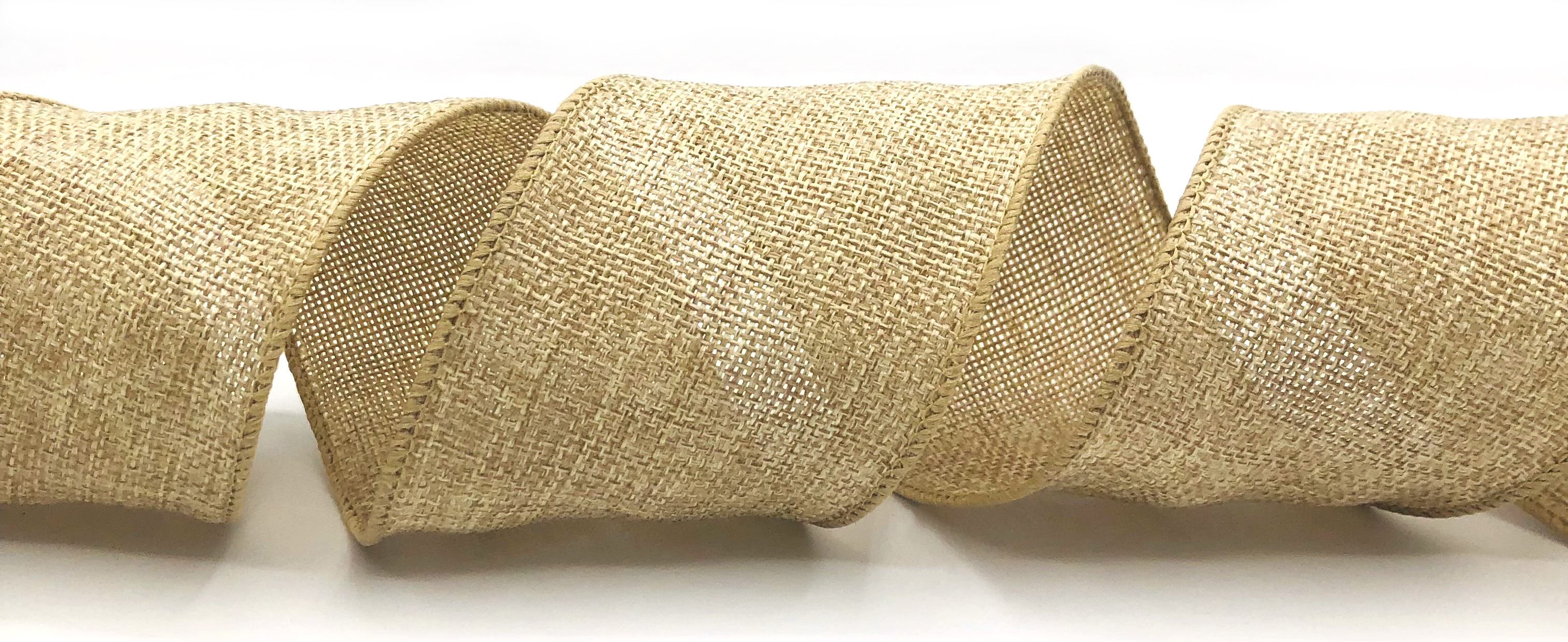 #40 Wired Burlap Ribbon, 50 Yards - Natural